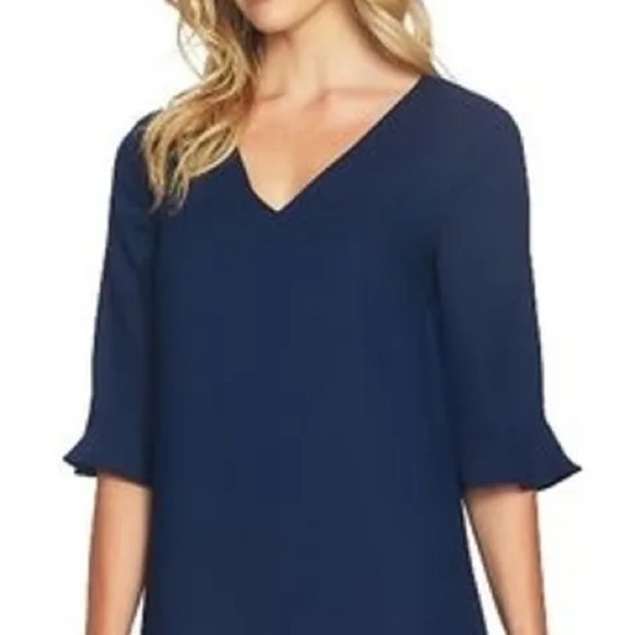 CECE navy blue Kate Ruffle Shift Dress Sz 12 - Picture 7 of 15